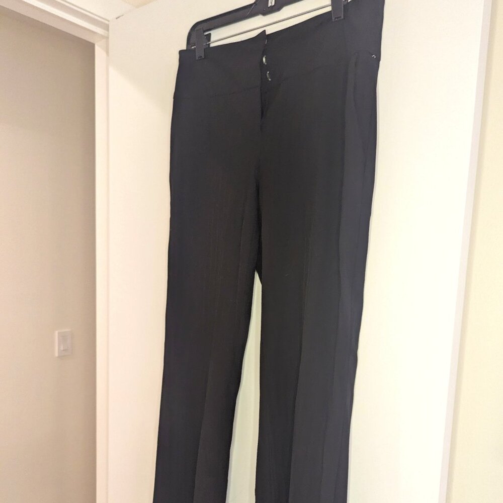 Inc Pants. Boot cut, black on black stripes. Size 6.